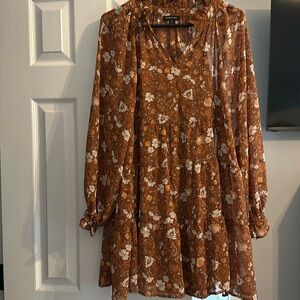 Brown floral dress
